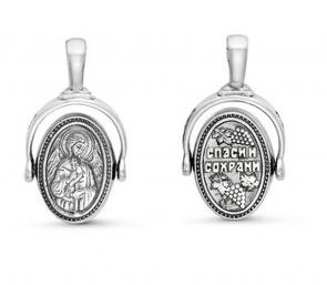 Подвеска из черненого серебра Иордань Б-П-121 Ангел фото